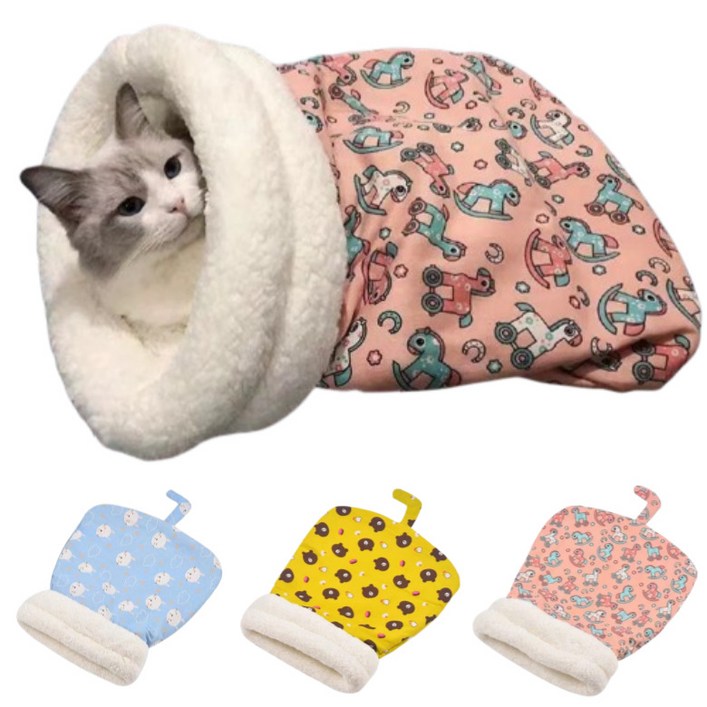 셀링위즈고양이 강아지 숨숨집 침낭 이불 펫담요, 1개, BLUE