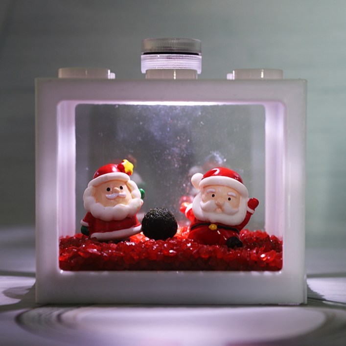 안녕산타들 블럭 어항 세트 마리모 포함 LED 전구 포함 베타 수조 키트 DIY, 선택완료