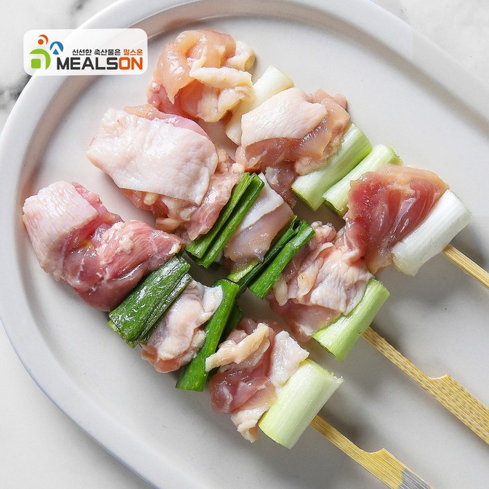 밀스온 캠핑음식 국내산 수제 닭꼬치 파닭 10꼬치 소스포함, 5개, 450g