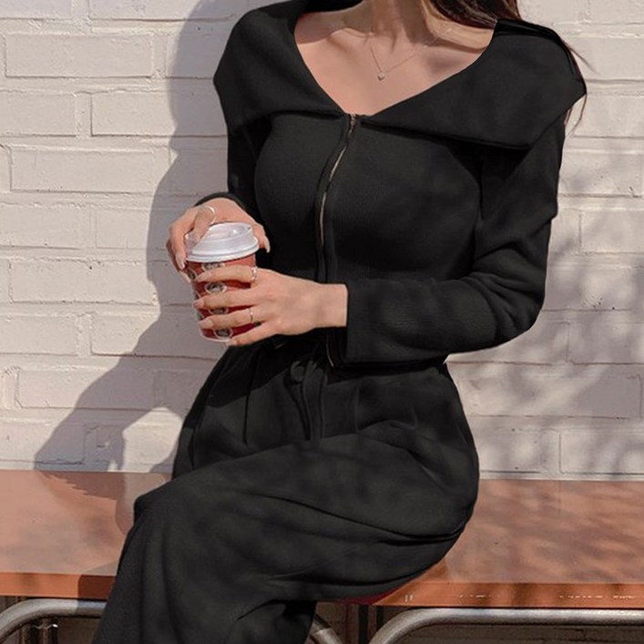 떳다그녀 스위프트 빅카라 투웨이 집업 트레이닝 셋업 츄리닝 투피스 꾸안꾸 데일리 와이드팬츠 세트