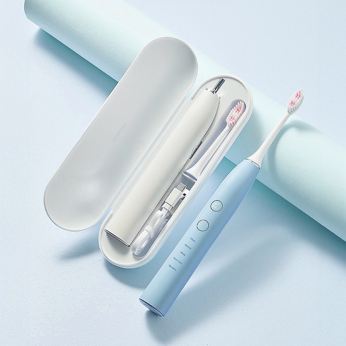 씨앤케어 휴대용 음파 전동칫솔 스마트 브러쉬 장착, 1개, 올리브, CP3005