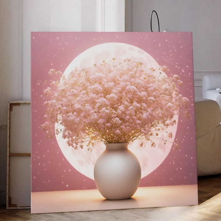 풍수 화월 달항아리 꽃그림 대형액자 복들어오는 캔버스액자 시리즈 11종