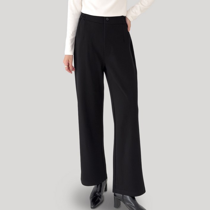 수미엘 여성 정장 세미 와이드 뒷밴딩 슬랙스 팬츠