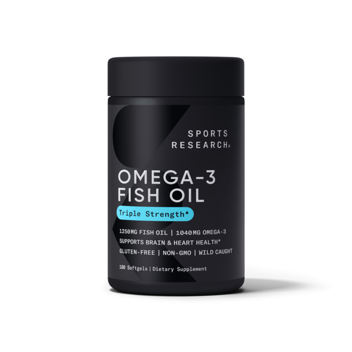 Sports Research 스포츠리서치 Omega-3 Fish Oil 오메가-3 Triple Strength 1,250 mg, 180정, 1개 - 투데이밈