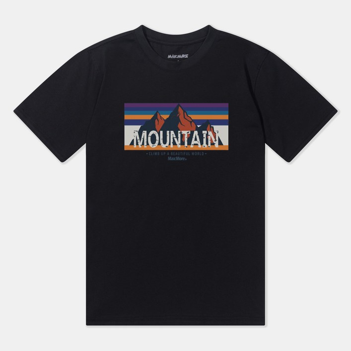 맥스모어 남녀공용 마운틴프런트 면 반팔 티셔츠 5color