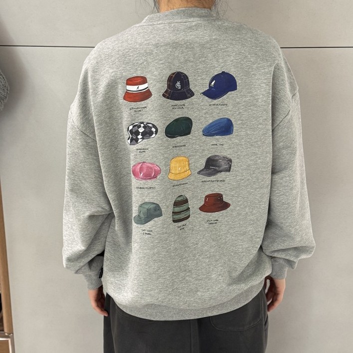 국내정식매장 캉골 티셔츠 Kangol 레거시 그래픽 스웨트셔츠 1806 멜란지그레이