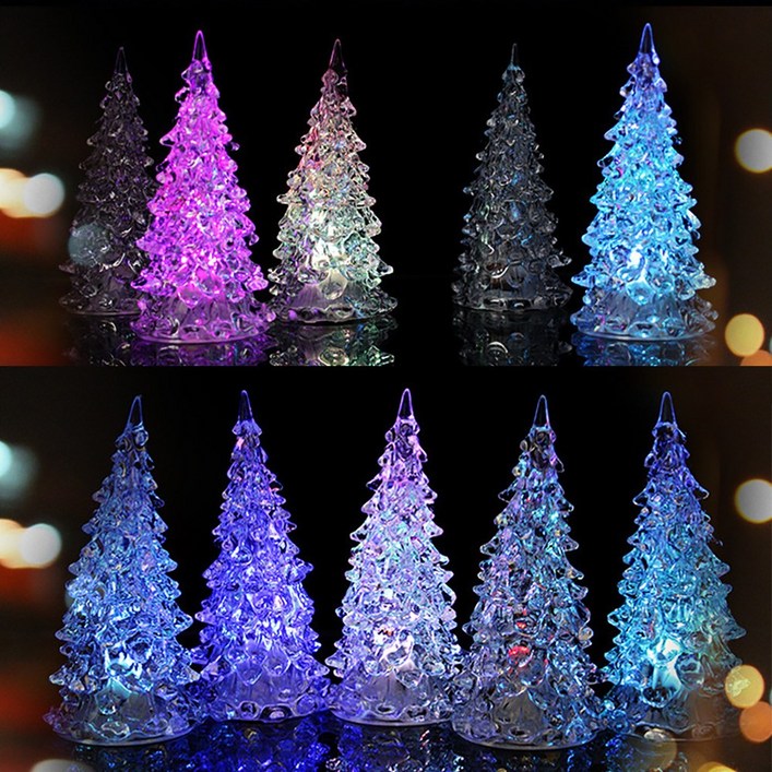 산타핫딜 7색 자동변환 트리 무드등 크리스마스 미니 트리