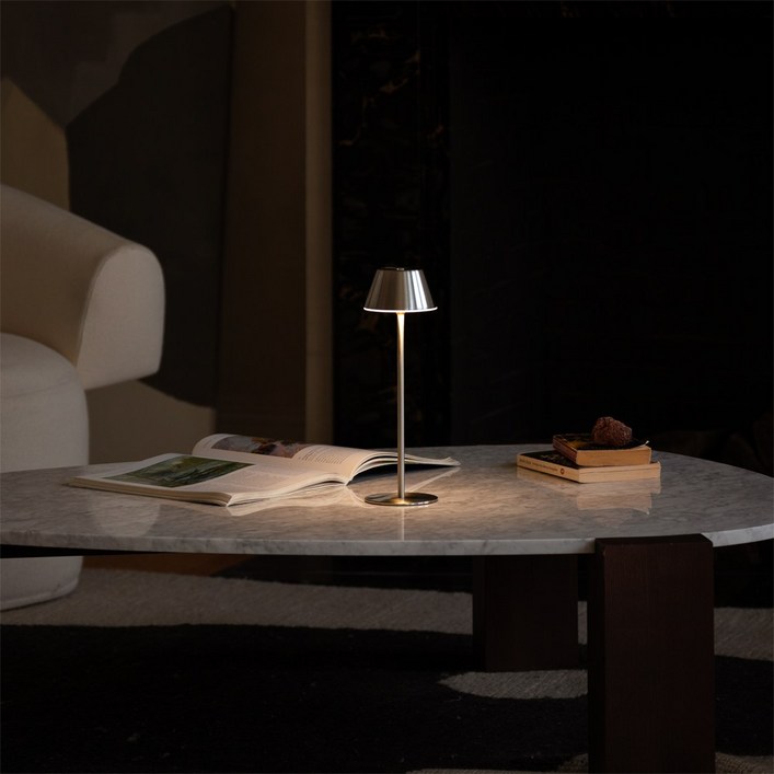 MNLT 로마 테이블 램프 무드등, 실버