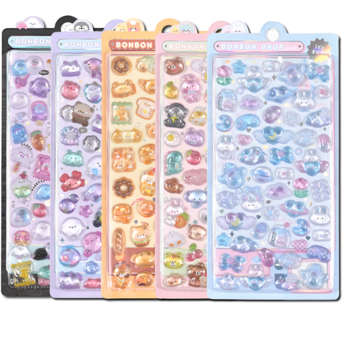 깔끔조아 3D 입체 다꾸 폰꾸 스티커 5종, 5개