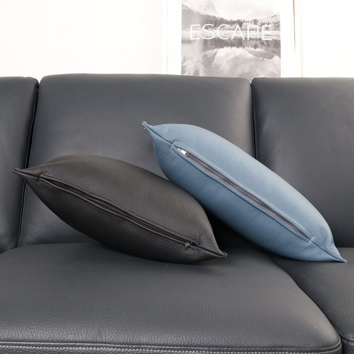 조브라운 천연 통가죽 사각 쿠션, 베이지