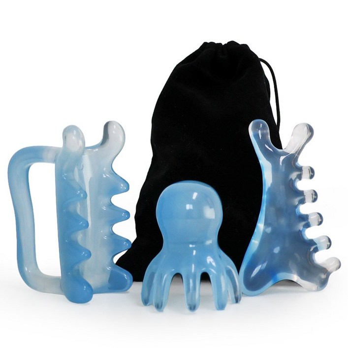 이고다 오닉스 국내인증 괄사 마사지기, A411두피바디얼굴 괄사 3종세트, 1개