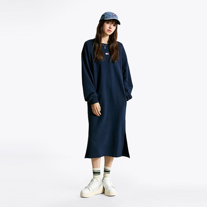타미힐피거 배지 스웨트 미디 원피스 (T32F7WOP40TWT2C1G)