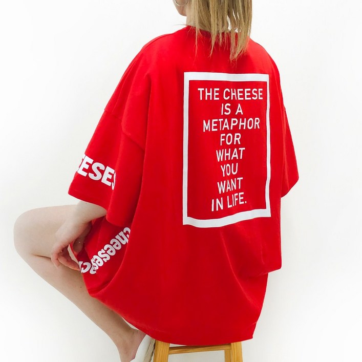 5XL 3COLOR 치즈크래커 빅사이즈 반팔티 5599까지 루즈핏 오버사이즈 박스티 남여공용 홈웨어