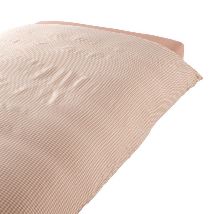 무인양품 재생 폴리에스테르 쉽게 건조 이불 커버 S(싱글) 핑크 체크 84256738