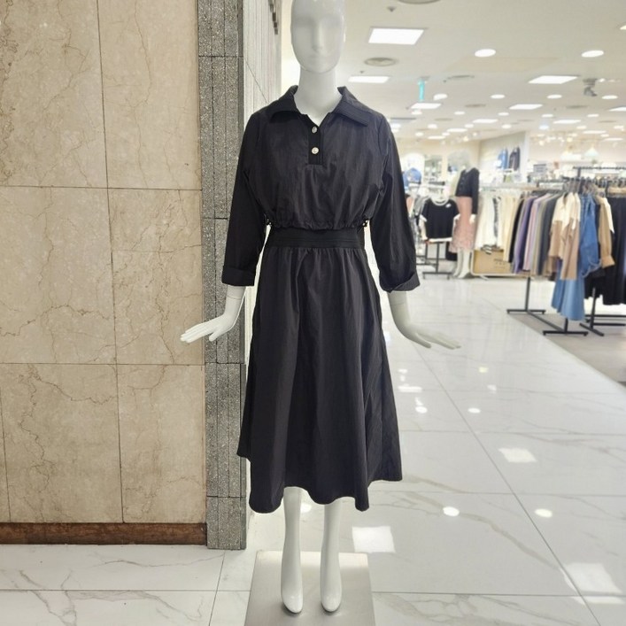 밸리걸 바스락 밴딩 카라 롱 원피스 805840