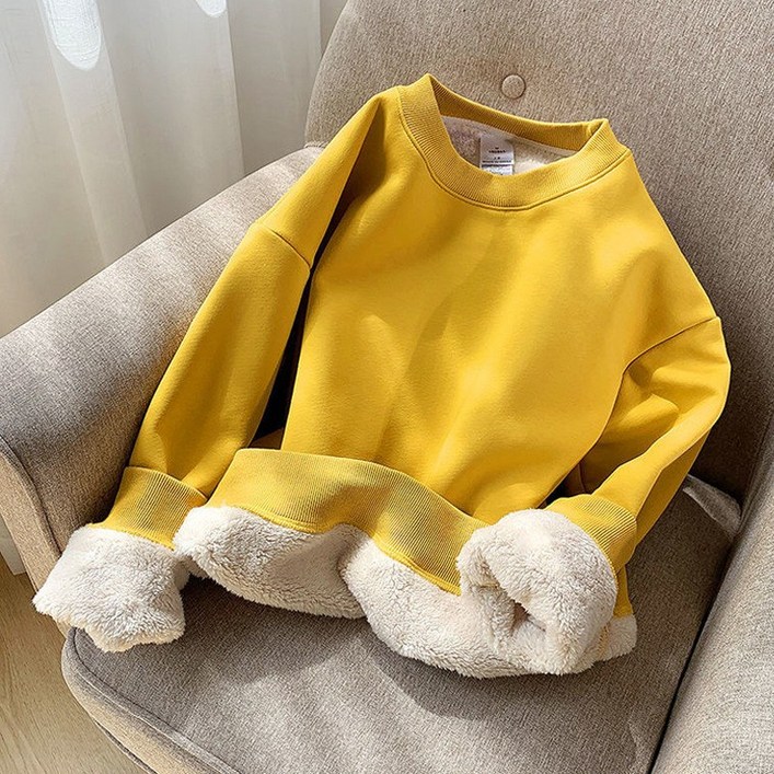 TIMEPURE 따뜻한 램스울 데일리 맨투맨 남녀공용 오버사이즈 티셔츠 스웨터 라운드넥 캐주얼 상의 트렌디 필수 아이템 부드러운 라이닝 포근한 오버핏 스웨트셔츠