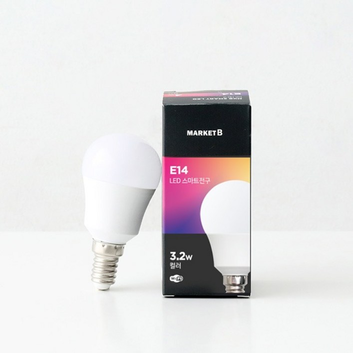 마켓비 E14 LED 스마트 전구 3.2W 컬러