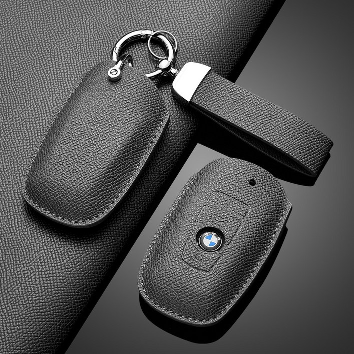 카로카 BMW 호환 가죽 키케이스 자동차 키링 키홀더, BMWA타입, 그레이