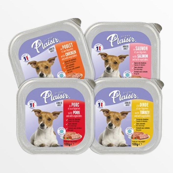 플레이저 프랑스 수입 신선한 육류를 사용한 강아지 캔 파테 타입, 24개, 100g, 돼지&야채
