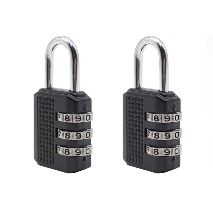 SHC COMPACT 미니 안전자물쇠 3다이얼 - 블랙 2개세트