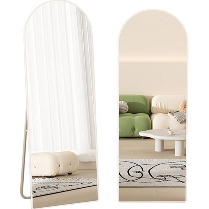 베라스코 아치형 스탠드 벽걸이 전신거울 1500, 화이트