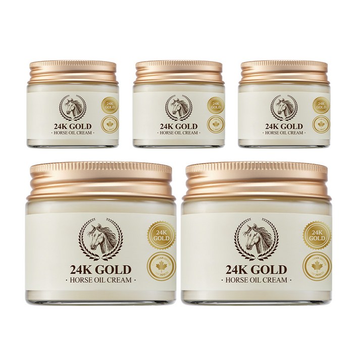 24K 골드 마유 크림 골든 컴플렉스 캐나다산 프리미엄 보습 영양 탄력, 5개, 70ml