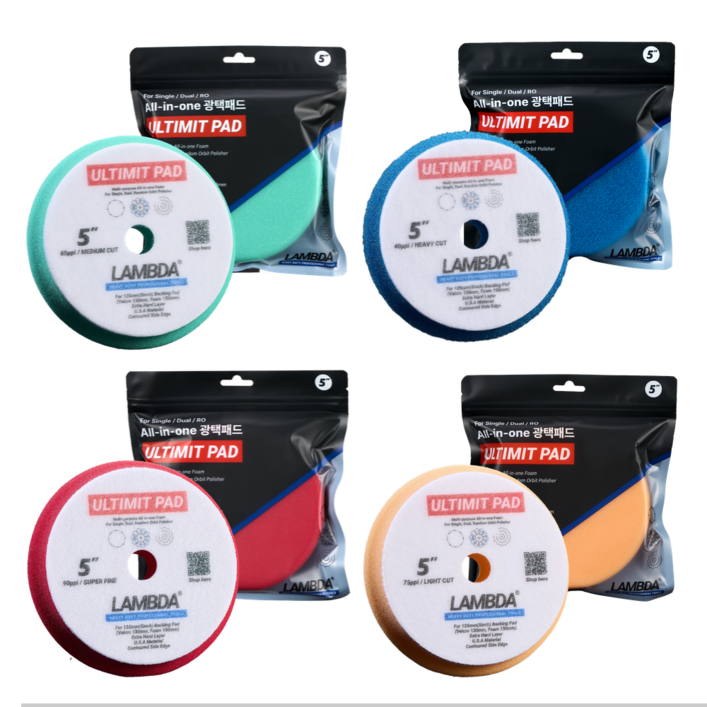 람다프로툴 ULTIMIT PAD 전문가용 5인치 광택패드, 세트종류별로 각 1개씩