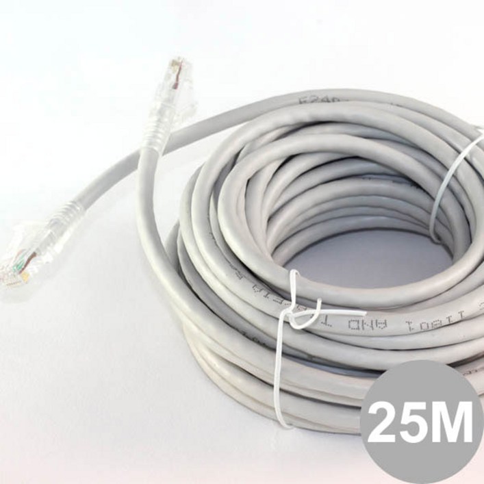 CAT6 UTP 기가비트 랜케이블 25M 그레이 CM60125, 1개