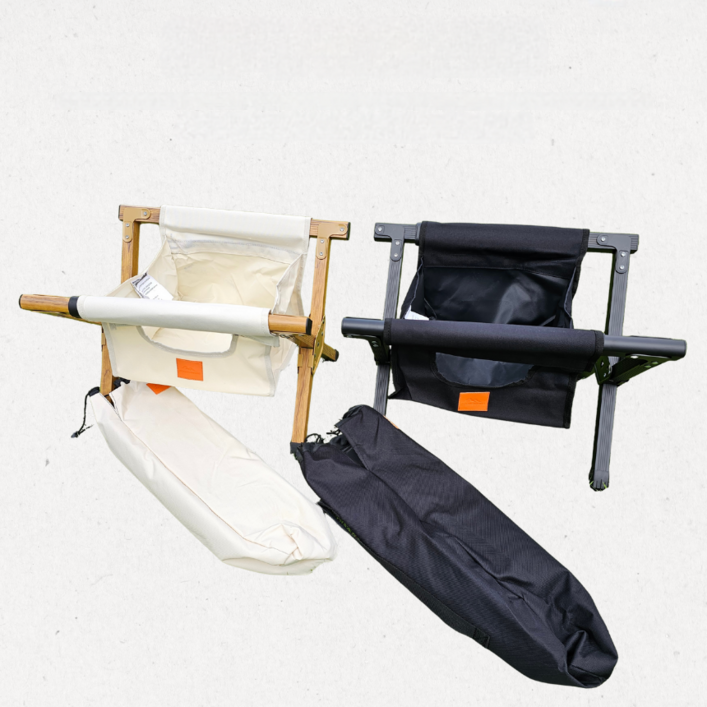 문캠핑 접이식 아이스박스 쿨러 받침대+포켓+보관파우치 세트 2색상, 아이보리