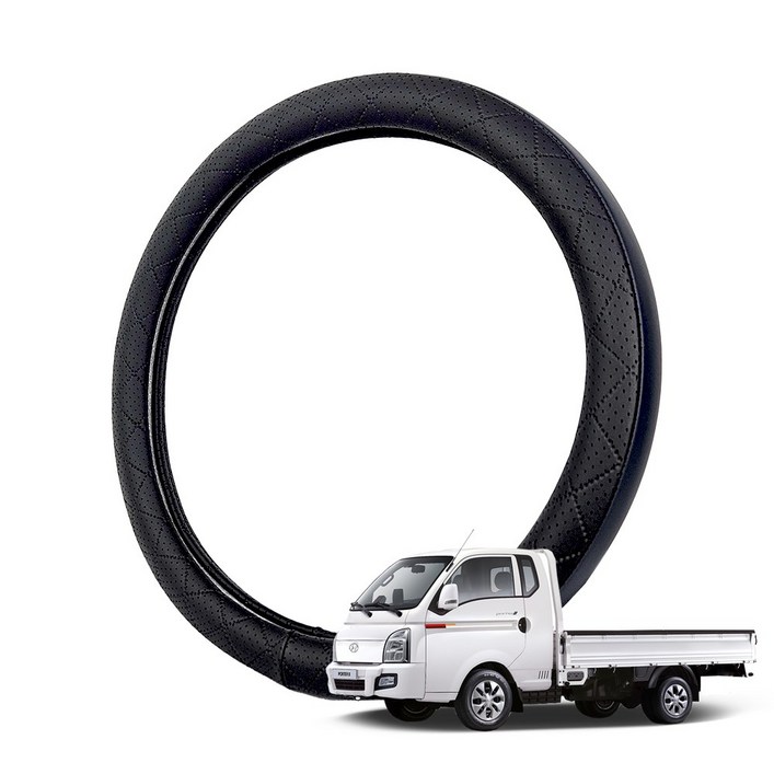 딜온 프리미엄 엠보형 타공 듀얼라인 국내생산 핸들커버, 포터2 모노블랙