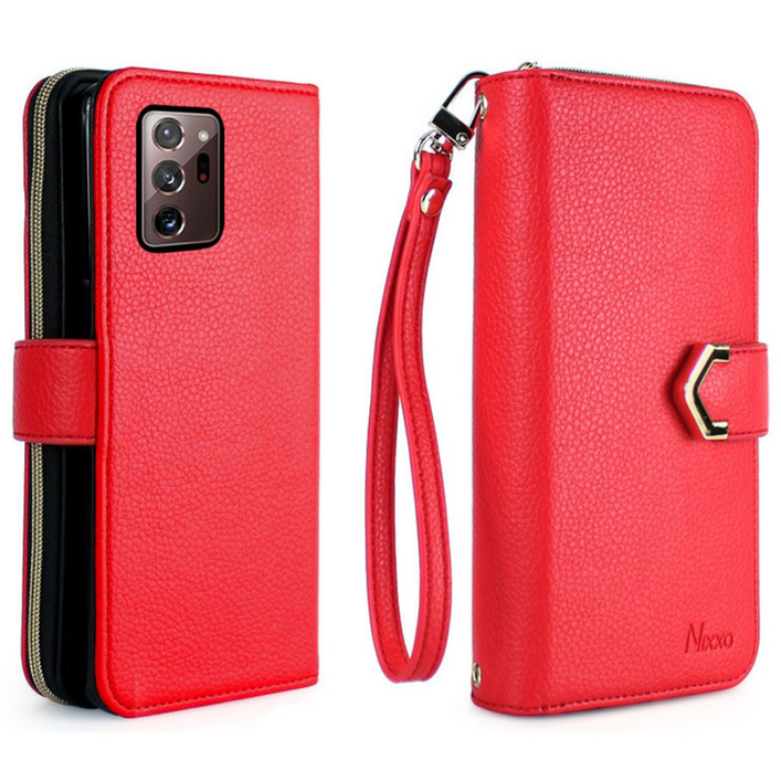 닉소 페블 카드수납 지퍼 지갑형 갤럭시 A20 A30 와이드4 공용 가죽 휴대폰 케이스