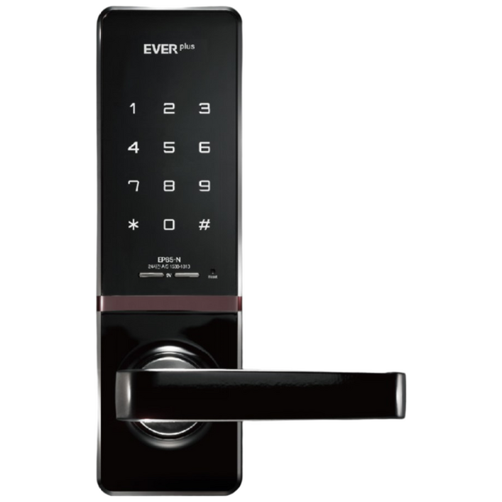 에버넷 무타공 도어락 현관 번호키 에버플러스 EP85 블랙 번호전용,카드, 고객직접설치, EP85N 번호전용