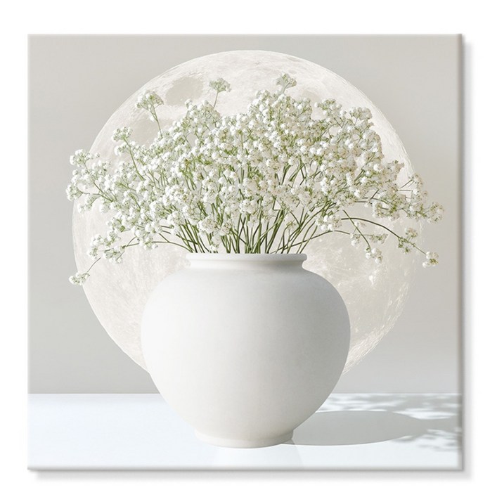 재물복 들어오는 은은한 달항아리 꽃그림 액자 5종 더아트컴퍼니 풍수 인테리어, 8.귀애달항아리