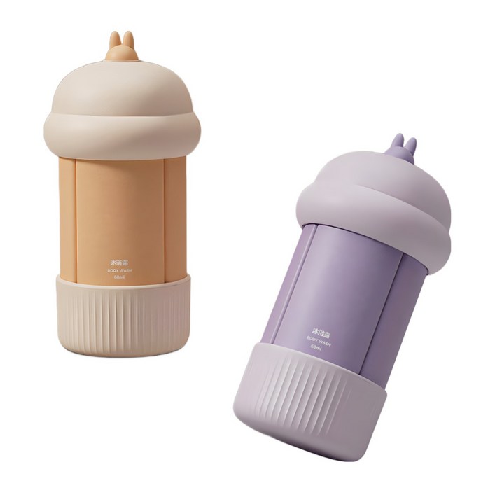 시우리빙 4 IN 1 여행용 실리콘 공병 워시 케어 샴푸 린스 스킨 로션 다목적 리필병