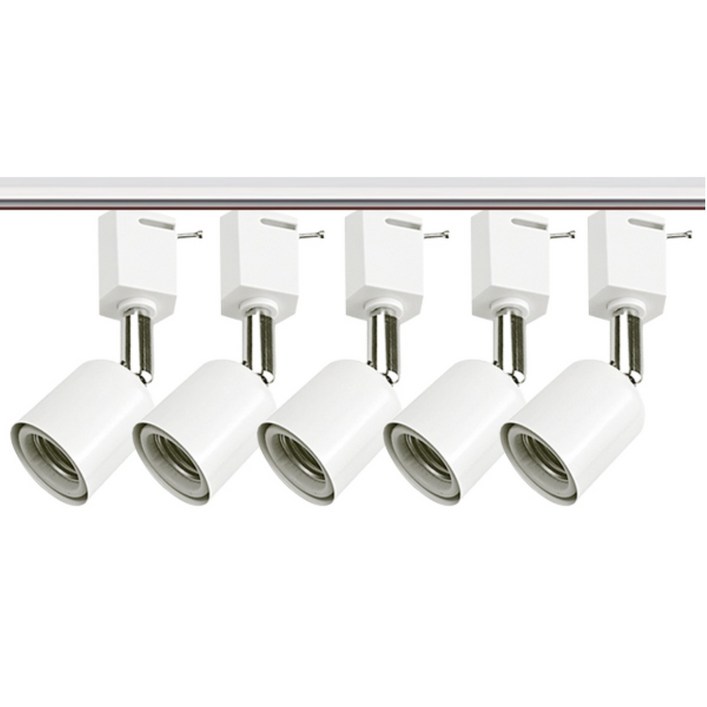 자유봉 (직부타입) 까페 식탁 볼전구 레일조명 레일등기구, 화이트, 5개