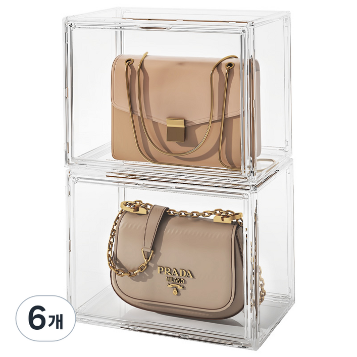 춘게엘 다용도 투명 아크릴 명품 가방정리함, 1번, 6개