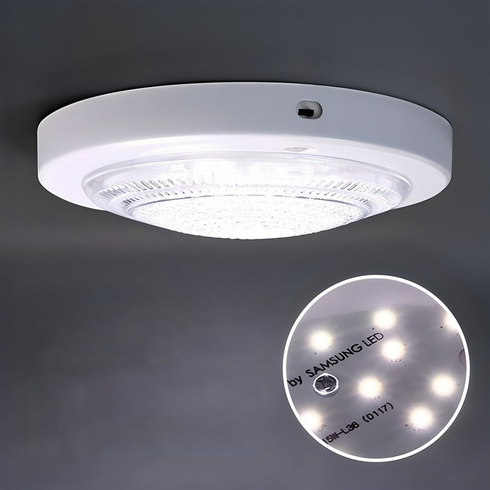 LED 원형 현관 계단 복도 베란다 건식 센서등 15W