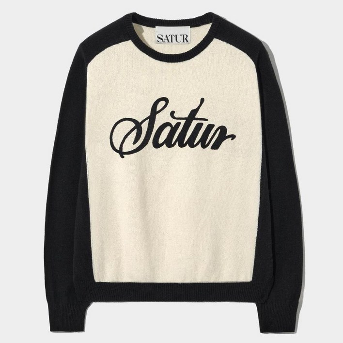 세터 남성용 레트로 체인 자수 소프트 오버핏 니트