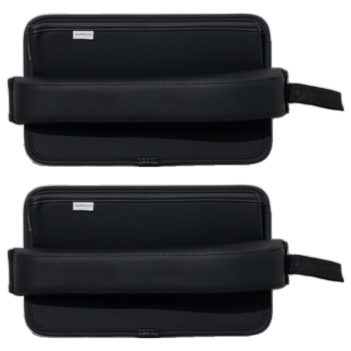 벤딕트 차량용 사이드 포켓 틈새 수납함 쿠션, 2개, 블랙