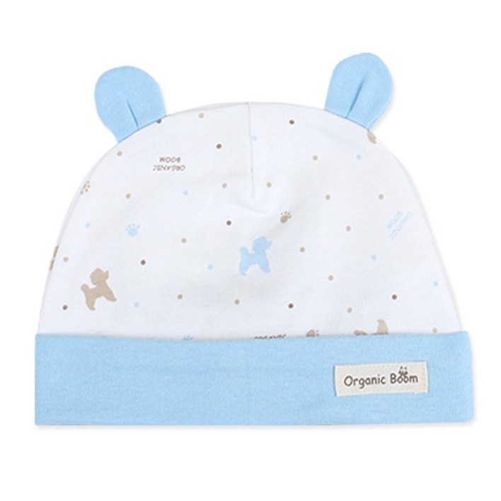 오가닉붐 신생아용 푸들 쭈쭈 곰돌이모 사계절