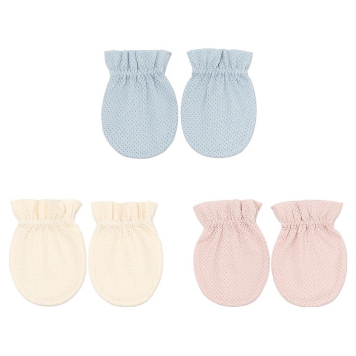 메르베 신생아 코튼메쉬 손싸개 3종 세트