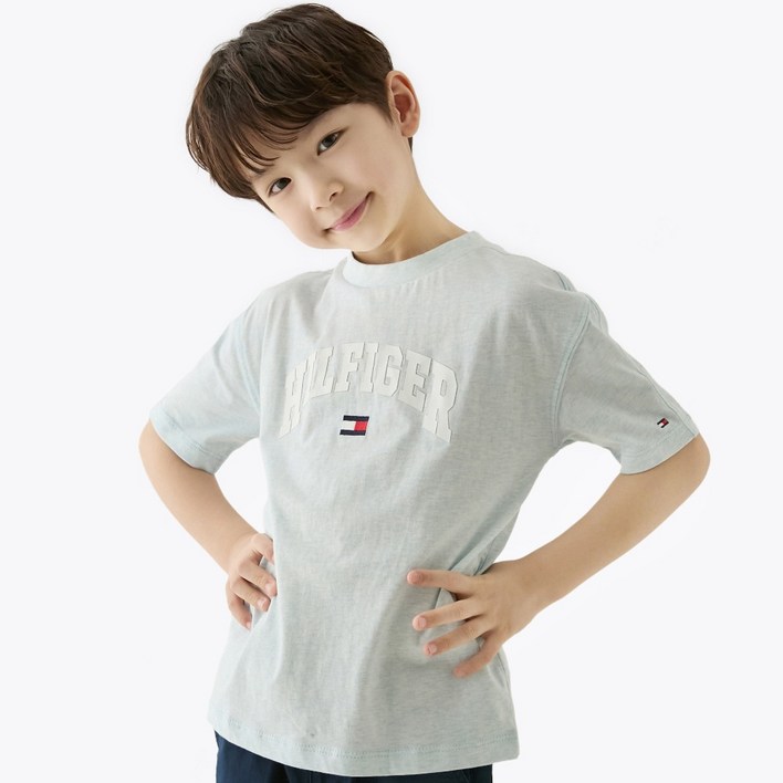 타미힐피거 아동용 바시티 반팔 티셔츠