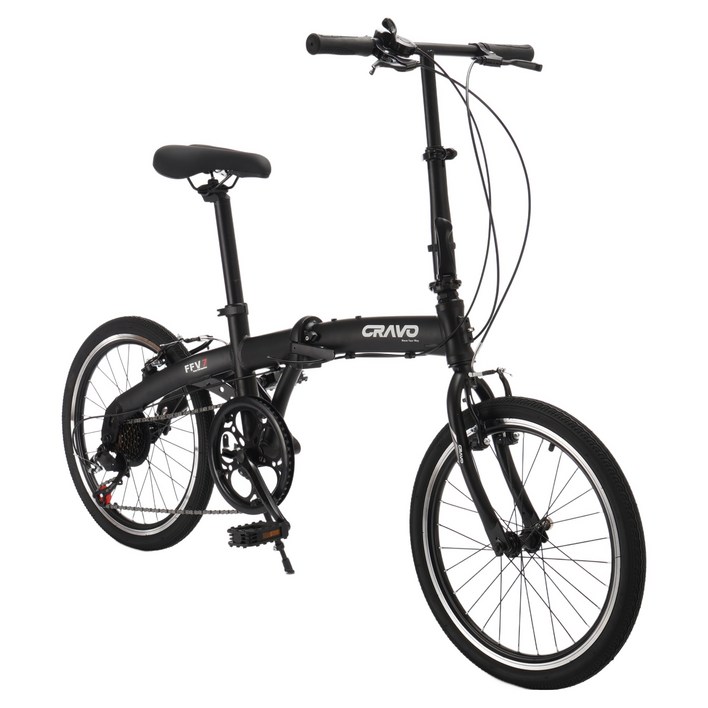 크라보 FFV7 미니벨로 시마노 7단 접이식 자전거, 매트 블랙, 153cm, 1개