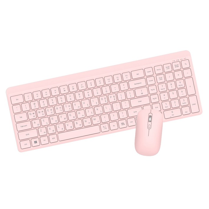 에이투 저소음 무선 키보드 마우스 세트, PINK, KM385, 일반형