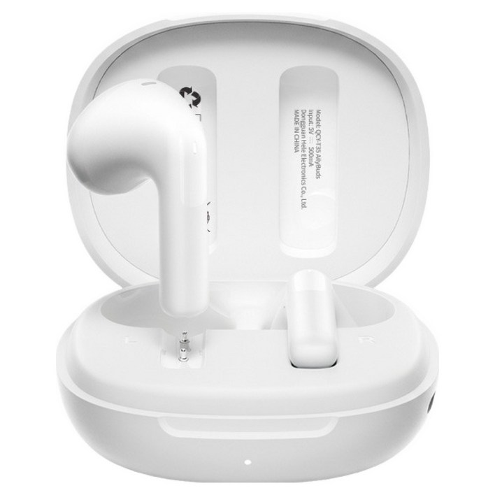 QCY 에일리버즈 Hi Res LDAC 오픈형 무선 블루투스 이어폰, 화이트, 4.5시간, 방수가능, QCY-T35 AilyBuds, 화이트