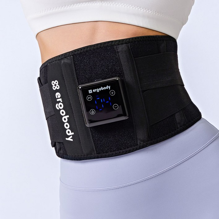 에르고바디 쉐이피 EMS 복부 마사지벨트, EB24SB03, 1개, 블랙