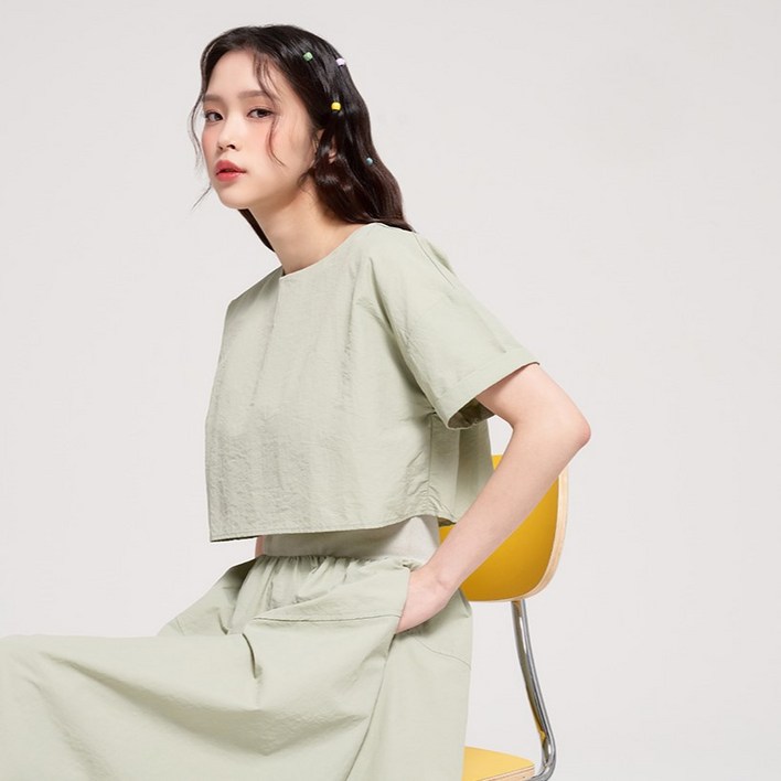 랩 허리 밴딩 투인원 원피스 AQ2WOM80