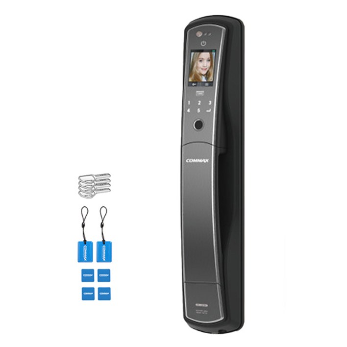COMMAX 안면인식 지문 푸시풀 손잡이 있음 도어락 CDL-88PBio