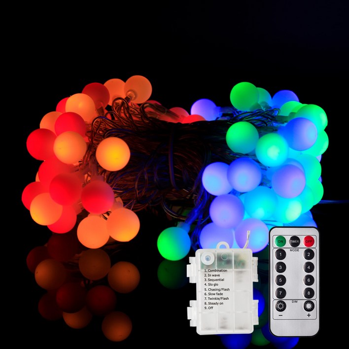 가온 홈벨리쉬 방수건전지팩 앵두전구 줄조명 50구  8모드 리모컨 F19