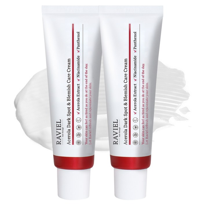 비건뷰티 RAVIEL 아세로라 잡티 앤 기미 케어 크림, 50ml, 2개